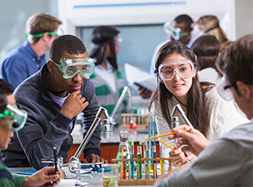 Photo of students in Science lab